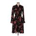 NANETTE Nanette Lepore Casual Dress - Shirtdress: Black Floral Dresses - Women's Size 6