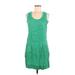 Banana Republic Casual Dress - Mini Scoop Neck Sleeveless: Green Print Dresses - Women's Size 6