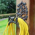 Heavy Duty Cast Iron Hose Holder Garden & Yard Decorative Birds Wall Mounted Hose Butler Water Pipe