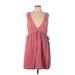 Wild Fable Casual Dress - Mini V Neck Sleeveless: Pink Print Dresses - Women's Size Large