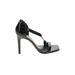 Calvin Klein Heels: Slip-on Stiletto Cocktail Party Black Solid Shoes - Women's Size 10 - Open Toe