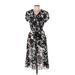 JBS Casual Dress - A-Line V-Neck Short sleeves: Black Print Dresses - Women's Size 10