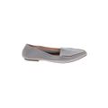 J.Crew Factory Store Flats: Loafers Chunky Heel Work Gray Solid Shoes - Women's Size 8 1/2 - Almond Toe