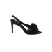 Nina Heels: Black Print Shoes - Women's Size 8 1/2 - Open Toe