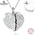 Eudora Sterling Silver Heart Locket Heart cremation memorial ashes urn wing opened design cage