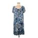 Lucky Brand Casual Dress - Shift: Blue Batik Dresses - Women's Size Medium