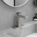 KIKO HOME Single-Hole Bathroom Faucet w/ Drain Assembly in Gray | 7 H x 2 W x 3.5 D in | Wayfair KK-AL-0105-BN