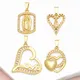 OCESRIO Trendy Mini White Crystal Heart Pendant for Necklaces Copper Gold Plated Virgin Mary Jewelry