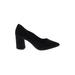 Kelly & Katie Heels: Pumps Chunky Heel Work Black Solid Shoes - Women's Size 7 - Pointed Toe