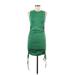 Zara Casual Dress - Bodycon Crew Neck Sleeveless: Green Print Dresses - Women's Size Medium