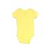 The Honest Co. Short Sleeve Onesie: Yellow Solid Bottoms - Size 6-9 Month