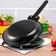 Frying Pan Double Side Frying Pan Non-Stick Flip Folding Frying Pan BBQ Stable and Durable Cooking