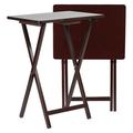 PJ Wood Folding TV Tray Tables w/ Compact Storage Rack Wood in Brown | 25.98 H x 19.09 W x 14.57 D in | Wayfair TB01-0101-008-2P-A04