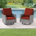 Rosebay Outdoor Rocker Wicker Chair w/ Cushions Wicker/Rattan in Red | 31.5 H x 28 W x 31.3 D in | Wayfair JC-PS-R145HOG