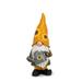 Trinx Ercelle Gnome w/ Sunflower Hat Garden Statue Resin/Plastic in Black/Blue/Yellow | 12 H x 5 W x 4.5 D in | Wayfair