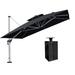 Arlmont & Co. Shalonte 132" Cantilever Umbrella w/ Crank Lift Counter Weights w/ Base in Ground, in Black | 108 H x 132 W x 132 D in | Wayfair