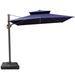 Arlmont & Co. Outdoor 132" X 108" Rectangular Cantilever Umbrella w/ Weighted Base Included Metal in Blue/Navy | 103.2 H x 132 W x 108 D in | Wayfair