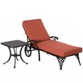 Darby Home Co Aluminum Adjustable Chaise Lounge Chair, Folding 4-Position Patio Recliner, Wheels, Armrests, Side Table, Cushion For Poolside | Wayfair