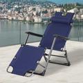 Arlmont & Co. Tanning Chair, 2-In-1 Beach Lounge Chair & Camping Chair W/Pillow & Pocket, Adjustable Chaise For Sunbathing Outside, Patio, Poolside | Wayfair