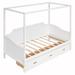 Red Barrel Studio® Twin Size Wooden Canopy Daybed in White | Wayfair CAD86FEF00F14DDCAA721238EBD35E40