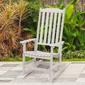 Red Barrel Studio® Patio All Weather Resistant High Back Rocking Chair in White | Wayfair A47BC9798A5D432B98D17838116EE8AE