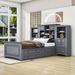 Red Barrel Studio® Brandace Twin Size Wood Platform Bed w/ Drawers & Shelves Wood in Gray | 54 H x 83 W x 89 D in | Wayfair