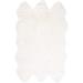 White Novelty 6' x 6' Area Rug - Everly Quinn Sheep Skin Collection Area Rug - 5' X 8', Natural &, Handmade Rustic Glam Genuine Pelt | Wayfair