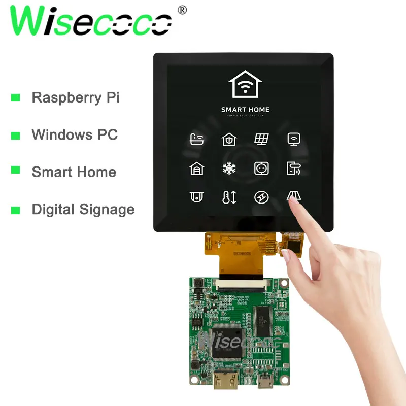 4 zoll Platz LCD Display 480x480 Touch Screen DIY Raspberry Pi Windows Laptop Panel Image