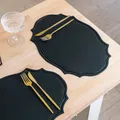 1/4/6PCS Set di tovagliette in PU a forma di finta pelle da cucina tavolo da pranzo pad di lusso nero rosa verde tovaglietta stoviglie caffè pad 탁