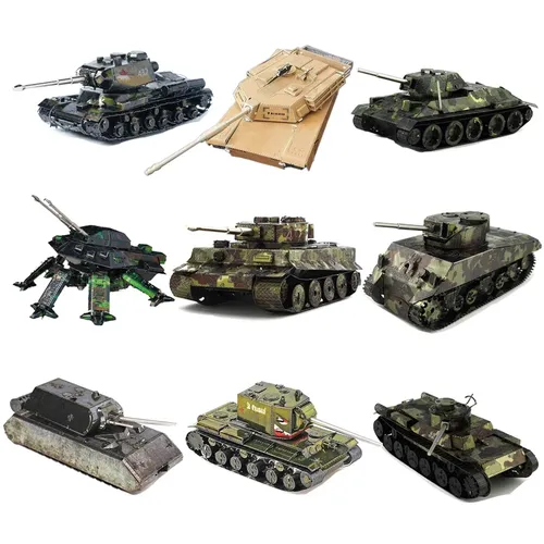 3d metall puzzle diy handbuch berühmte panzer militär serie tiger panzer T-34 js-2 m1a1 panzer