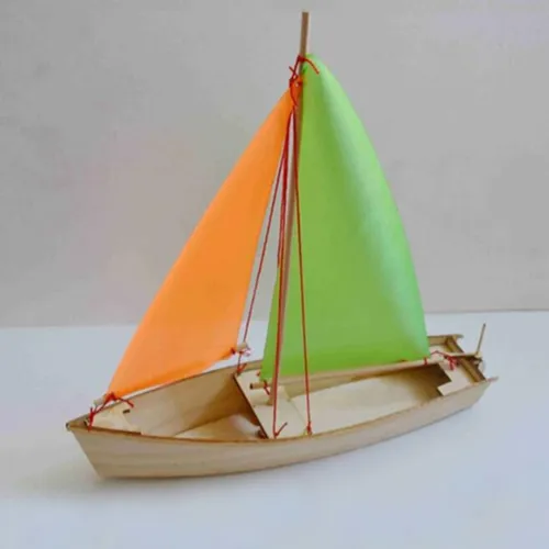 Selbst fahrende Segel Holzboot Modellbau Kits DIY Segel modell Montage Spielzeug Kinderspiel zeug