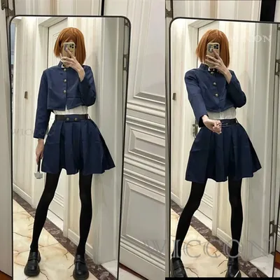 Kugisaki nobara cosplay kostüm perücke tasche tattoo anime halloween frauen uniform komplettes set für frauen mädchen Image