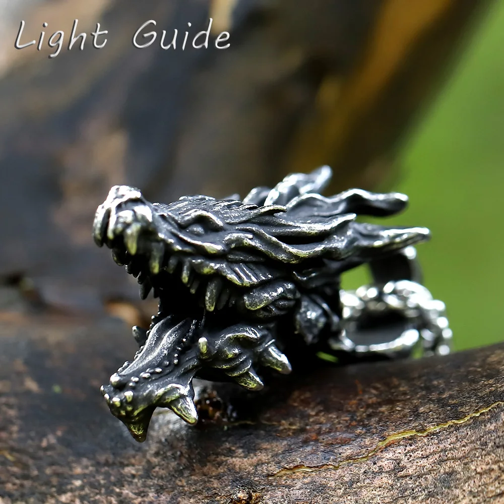 2022 NEUE Herren 316L Edelstahl Vintage Nordischer Wikinger Drache Anhänger Halskette Tier Modeschmuck Geschenk kostenloser Versand Image