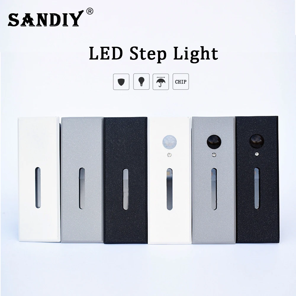 Sandiy Smart Light intelligente Sensor Lampe Wand eingebettet LED für Haus Schritt & Treppe Foyer Balkon Home Leiter Beleuchtung mit Box 3w Image