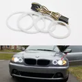 Weiß & Bernstein Dual farbe Baumwolle LED Angel eyes kit halo ring DRL für BMW 3 serie E46 limousine