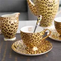 Bone China britische Tasse Tee tasse Leoparden muster Porzellan Kaffee Keramik Tasse Geschirr