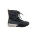 Sorel Ankle Boots: Winter Boots Wedge Casual Black Shoes - Women's Size 9 1/2 - Round Toe