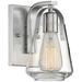 Skybridge; 1 Light; Vanity Fixture; Brushed Nickel Finish with Clear Glass