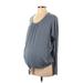 Seraphine Long Sleeve T-Shirt: Gray Tops - Women's Size X-Small Maternity