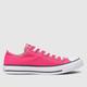 Converse all star ox trainers in white & pink