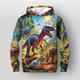 Garçon 3D Graphic Animal Dinosaure Sweat à capuche manche longue 3D effet Printemps Automne Hiver Mode Vêtement de rue Frais Polyester Enfants 3-12 ans Extérieur Casual du quotidien Standard