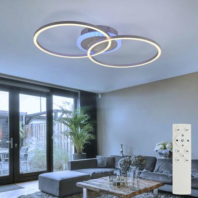 Deckenlampe LED Deckenleuchte Fernbedienung dimmbar mit RGB Farbwechsler Wohnzimmer, Metall, RGB Image