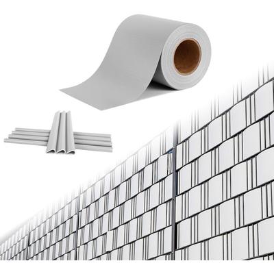 Pvc Sichtschutzstreifen für Doppelstabmatten Sichtschutz Zaunfolie für Gartenzaun, Balkon, Hellgrau Image