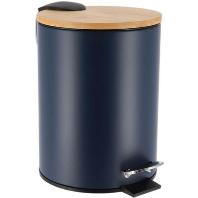 Mülleimer aus metall mit fallbremse 2,5l - blau bambus - Tendance Image