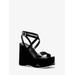 Paola Faux Patent Leather Wedge Sandal