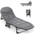 Chaise de salon pliante portable lit inclinable léger siège de sommeil tour d'auto-conduite