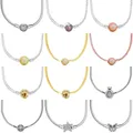 Collier étoile filante en argent regardé 925 breloque perle populaire coeur pavé fermoir Halo