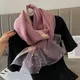 Écharpe de marque de luxe pour femmes châle couleur unie en soie en lin été bandana Hijab