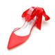 Women's Wedding Shoes Valentines Gifts Lace Up Sandals Strappy Sandals Strappy Heels Party Party Evening Wedding Flats Bridal Shoes Bridesmaid Shoes Bowknot Ribbon Tie Flat Heel Pointed Toe Satin