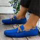 Men's Women's Flats Driving Shoes Plus Size Handmade Shoes Outdoor Work Daily Bowknot Flat Heel Round Toe Classic Casual Comfort Suede Loafer Black Navy Blue Green